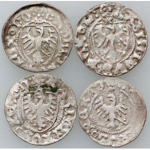 Kazimierz IV Jagiellończyk 1447-1492, zestaw szelągów, Gdańsk, (4 sztuki)