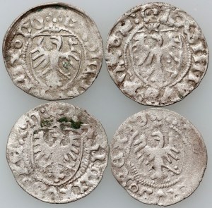 Casimir IV Jagiellonian 1447-1492, set of shekels, Gdansk, (4 pieces)