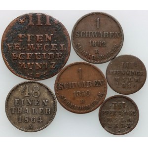 Germany, set of coins from 1753-1864, (6 pieces)