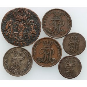 Germany, set of coins from 1753-1864, (6 pieces)