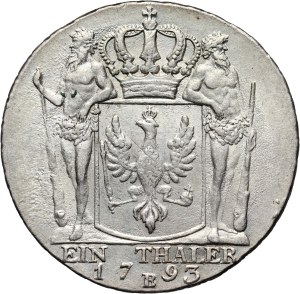 Silesia under Prussian rule, Frederick II, thaler 1793 B, Wrocław