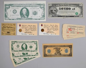Large set of interesting copies, reproductions, tickets, calendars and vouchers, (12 pieces)