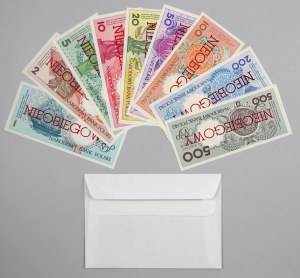 III RP, POLISH CITIES - complete set from 1 to 500 gold 1990 in NBP envelope, (9 pieces)