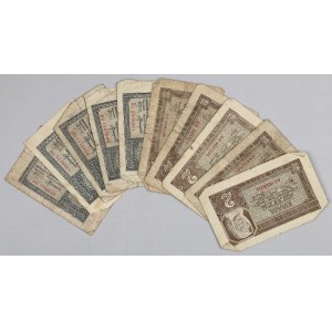 Generalna Gubernia, Zestaw banknotów 1+2 złote 1.08.1941, (10 sztuk)