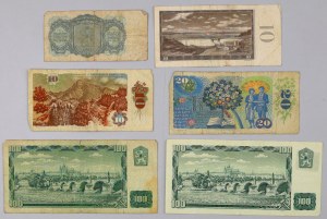 Czechoslovakia, lot of banknotes, (6 pieces)
