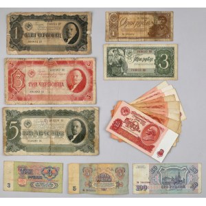Rosja, Cesarstwo, ZSRR, przekrojowy zestaw banknotów z lat 1898-1961, (29 sztuk)