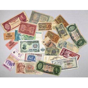 Europa, przekrojowy zestaw banknotów, (22 sztuki)