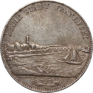 Germany, Frankfurt, 2 Thaler (3 1/2 Gulden) 1841, view of the city