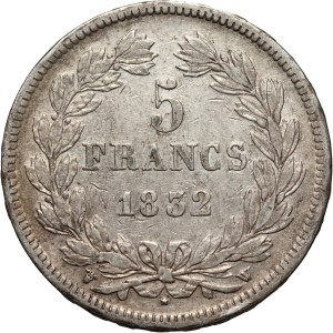 France, Louis Philippe I, 5 Francs 1832 W, Lille