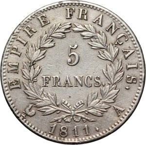 France, Napoleon I, 5 Francs 1811 A, Paris