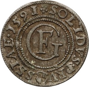 Ducal Prussia, George Frederick von Ansbach, 1591 chevron, Königsberg, rarer