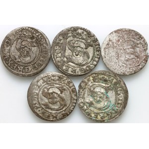 Zygmunt III Waza, zestaw szelągów, (5 sztuk)