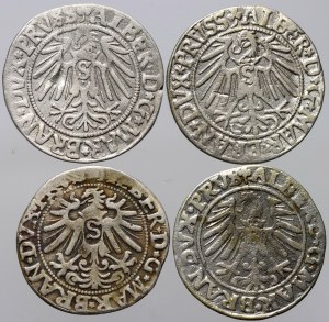 Ducal Prussia, Albrecht Hohenzollern, set of pennies from 1533-1546, Königsberg, (4 pieces)