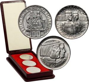 People's Republic of Poland, set of 100 gold coins 1966, Mieszko and Dabrowka, proof and circulating, silver, (6 pieces)