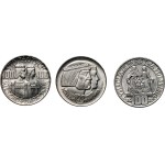 PRL, zestaw monet 100 złotych 1966, Mieszko i Dąbrówka, próby oraz obiegowa, srebro, (6 sztuk)