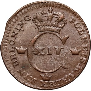 Sweden, Charles XIV John, 1/4 Skilling 1829, Stockholm