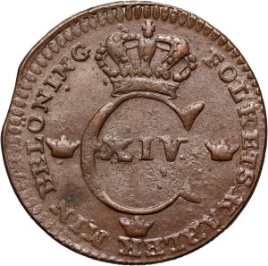 Sweden, Charles XIV John, 1/4 Skilling 1829, Stockholm