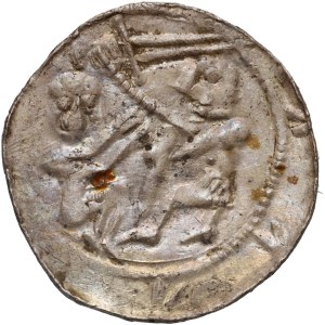 Władysław II Wygnaniec 1138-1146, denar, orzeł i zając, kropka przy dziobie orła