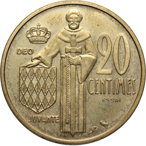 Monaco, Rainier III, 20 Centimes 1962, ESSAI