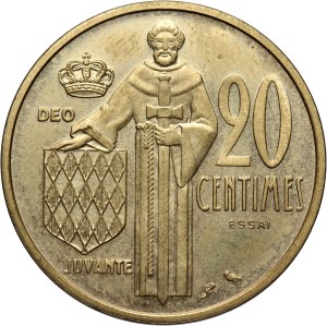 Monaco, Rainier III, 20 Centimes 1962, ESSAI