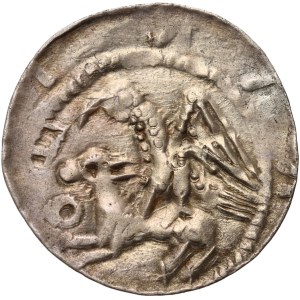 Władysław II Wygnaniec 1138-1146, denar, orzeł i zając, pierścień (kółko) przed zającem