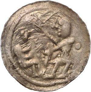 Ladislaus II the Exile 1138-1146, denarius, eagle and hare, dot behind knight