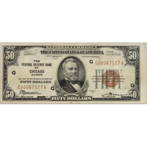 USA, The Federal Reserve Bank of Chicago, 50 Dollars 1929