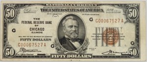 USA, The Federal Reserve Bank of Chicago, 50 Dollars 1929