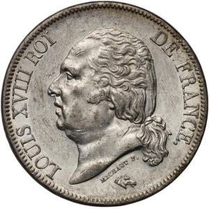 France, Louis XVIII, 5 Francs 1823 A, Paris