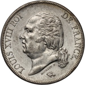 France, Louis XVIII, 5 Francs 1823 A, Paris