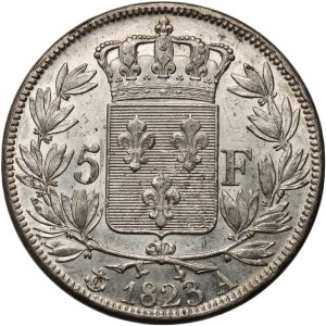 France, Louis XVIII, 5 Francs 1823 A, Paris