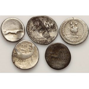 Roman Republic, set of denarii 2nd-1st centuries BC (5 pieces)
