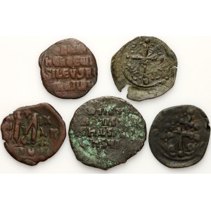 Byzantium, bronze coin set (5 pieces)