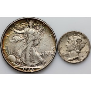 United States of America, coin set 1917-1944, (2 pieces)