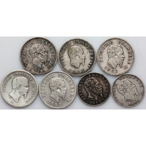 Italy, Victor Emmanuel II, set of coins from 1860-1863, (7 pieces)