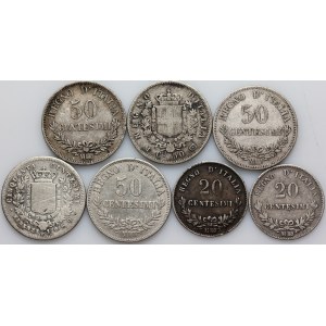 Italy, Victor Emmanuel II, set of coins from 1860-1863, (7 pieces)