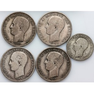 Greece, set of coins from 1873-1874, (5 pieces)