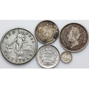 World, set of coins from 1888-1943, (5 pieces)