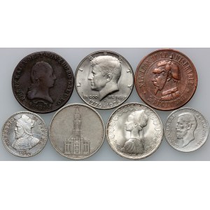 World, set of coins from 1812-1976, (7 pieces)