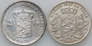 Netherlands, Belgium, set of coins from 1869-1931, (2 pieces)