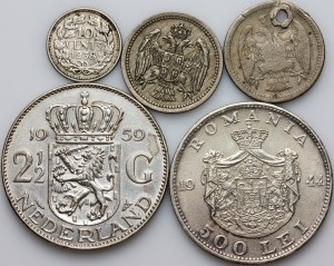 Europe, set of coins from 1883-1959, (5 pieces)