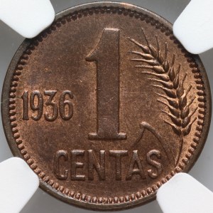Lithuania, 1 Centas 1936
