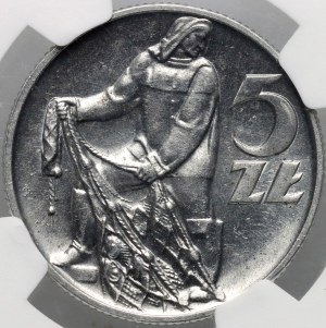 PRL, 5 zloty 1958, Fisherman, BALWANEK