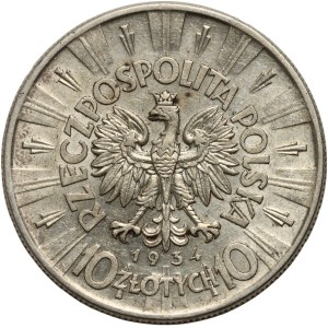 II RP, 10 złotych 1934, Warszawa, Józef Piłsudski, rzadki rocznik