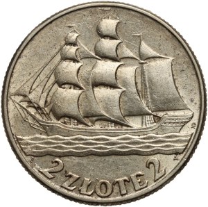 II RP, 2 zloty 1936, Warsaw, Sailing ship