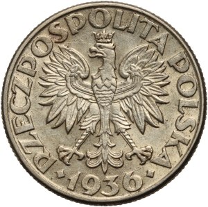 II RP, 2 zloty 1936, Warsaw, Sailing ship