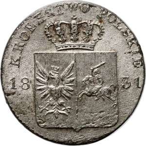 November Uprising, 10 groszy 1831 KG, Warsaw, straight eagle paws