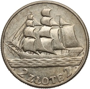 II RP, 2 zloty 1936, Warsaw, Sailing ship
