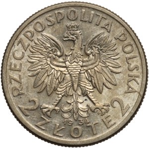 II RP, 2 złote 1934, Warszawa, Głowa Kobiety