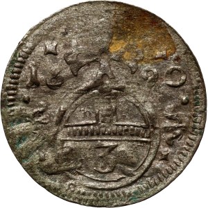 Śląsk pod panowaniem austriackim, Leopold I, greszel 1690, Opole, odwrotka, rzadki